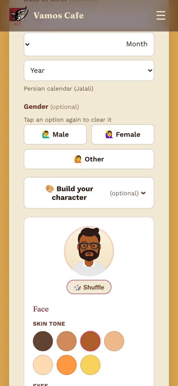 The character builder